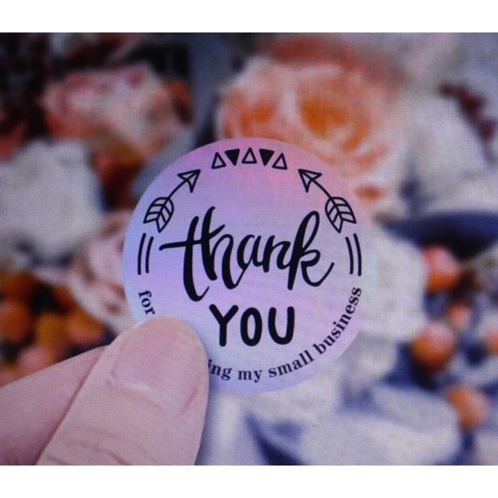 500pcs/ 1 Roll Hologram Thank You Sticker 1